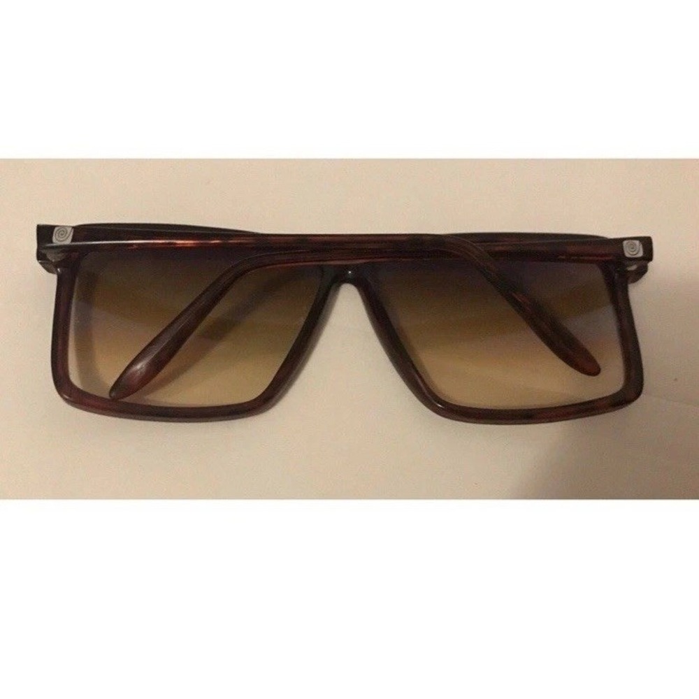 Vtg 2121S Corning HUGE Tortoise Gradient Rectangle Sunglasses Korea Oversized - Picture 2 of 7